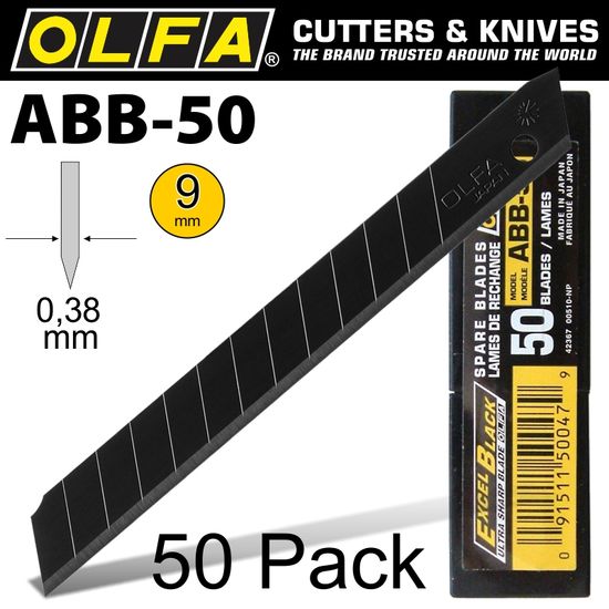 OLFA Blades Black X-sharp 50 Per Pack Ultra Sharp 9mm